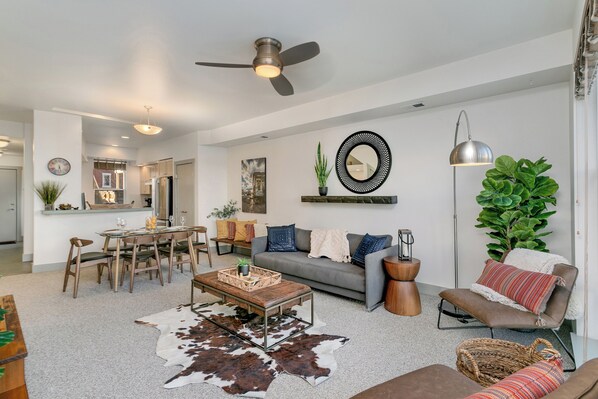 Unit B | Cozy Living Room with Smart TV