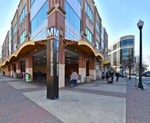 Two blocks to Courthouse Metro Station (connecting to Orange and Silver lines)