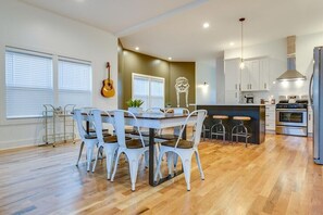 Spacious table perfect for hosting and gathering.