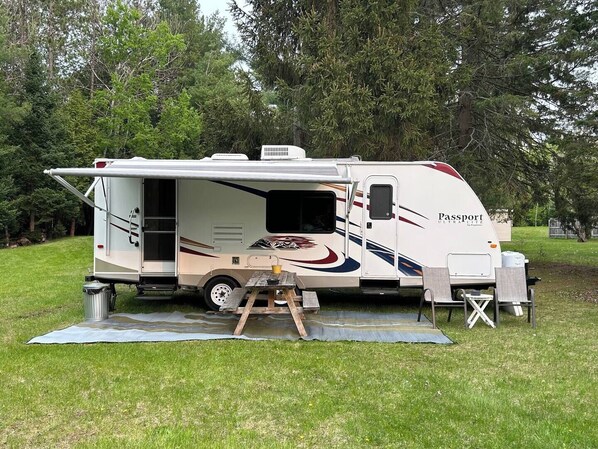 Durable camper with all the necessary amenities provided for a great time on land and water.