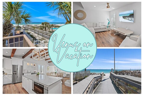 Welcome to VENUS ON VACATION! This practically Beachfront home is Fully-Remodeled and Fully-Stocked, featuring Gulf Views and the Private Neighborhood Beach steps away! 