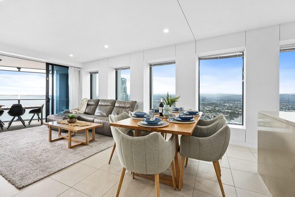 Share sumptuous meals with the family in this sophisticated dining area