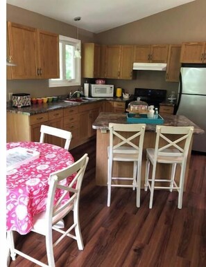 Dining room and island