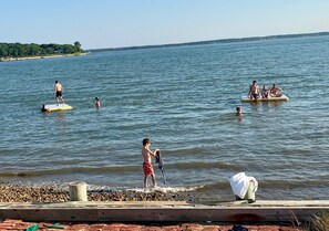 Swimming right in front of the cottage