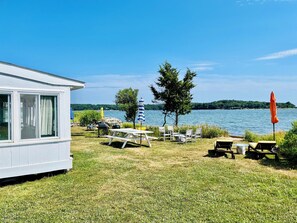The cottage overlooks Shelter Island
