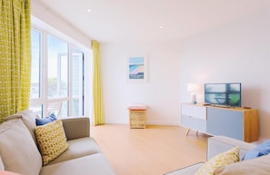 41 Tre Lowen, Newquay: The apartment offers a bright, open-plan living space thatÃ¢â‚¬â„¢s been thoughtfully designed with a stylish, beachy vibe