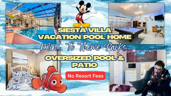 Welcome to  Siesta Villa  Vacation Pool Home | Mins. from Disney &  Theme Parks W/AC Game Room