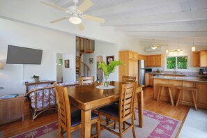 Enjoy home cooked meals in the dining area