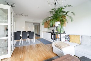 Apartment living room and kitchen