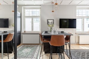 The apartment itself has been recently renovated and boasts a well-equipped kitchen, making it ideal for those who love to cook.