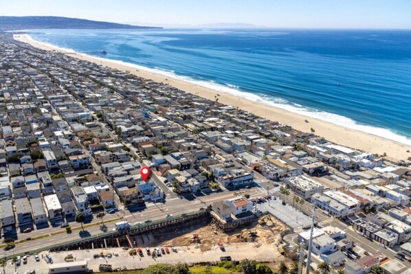 Steps from the pristine shores of Manhattan Beach.