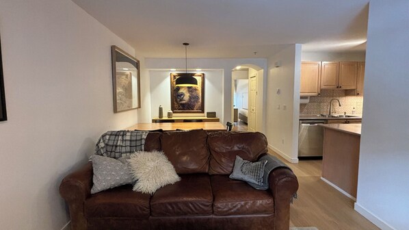 Living room looking into the dining area.