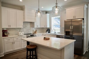 Kitchen is fully stocked with all new appliances