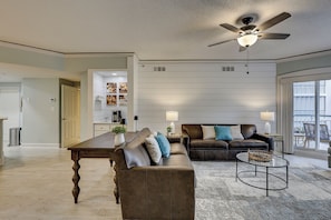 Living room with coffee bar