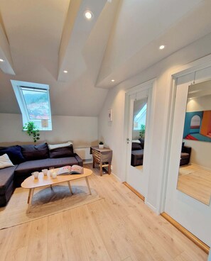 Doors to the two bedrooms