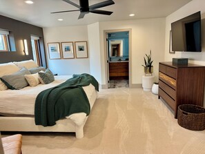 Main Floor Primary Bedroom includes a private bathroom including a steam shower
