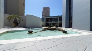 Pretty fountain at main elevator.