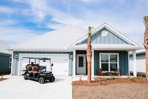 Hop in and go! Our 6-seater golf cart is included for FREE when you book with us!!! Families love the ease, fun, and freedom it adds to every moment of their vacation!
Book your stay and make some unforgettable memoriesโฆ on me! I am your trusty ride, ready to cruise you to the beach, the ice cream shop, and everywhere in between. Let the adventures begin!!!