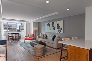 Living Area. Exact unit will be assigned upon arrival. Views, colors, and decor may vary.
