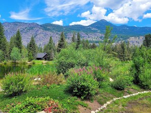 Gorgeous views of Freestone Lake and foothills, from the back of Four Sisters
