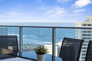 Stunning ocean and city views from the balcony