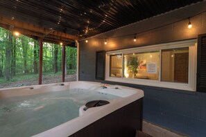 Or relax in the 6 person jacuzzi