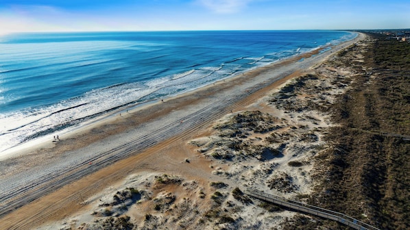 Only a 3-min walk from the unit, enjoy the beautiful St. Augustine Beach! We provide beach supplies for our guests including beach cart, beach chairs, and umbrella.