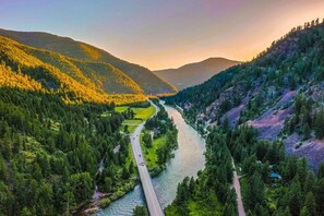 Gorgeous location surrounded by mountains and the Blackfoot River