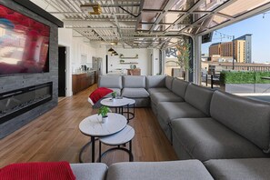 98 in tv with large couch
