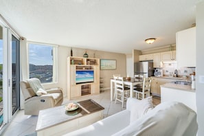 Large Sliding Glass Doors and Windows Allow For Lots of Sunlight