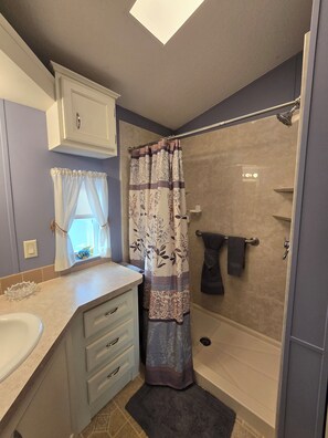 Bathroom with walk in shower