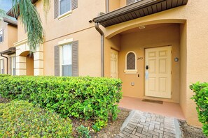 Front door, covered porch entrance