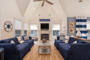 Living Room with gas fireplace.