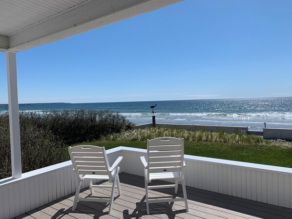 Enjoy your morning coffee and then watch the surf all day long.