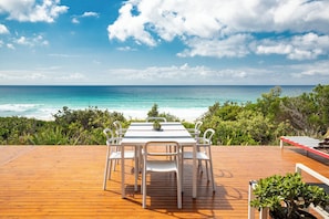 Outdoor dining with a view - dolphins or even whales might cruise by ... !