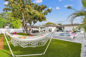 Relax on the hammock in the shade under the avocado tree.