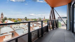 Spacious balcony with an extensive view