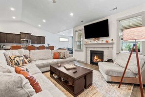 Living space with a super comfortable couch!