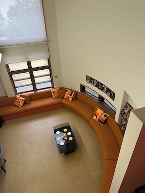 A breathtaking view of the uniquely designed living space from above
