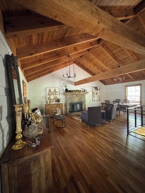 Entering the lodge to a gorgeous and cozy room to enjoy your family and friends.