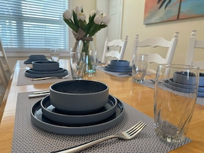 A fine dining establishment? No this is the actual dining room you'll enjoy.