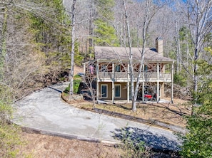 Multi level view of the back deck