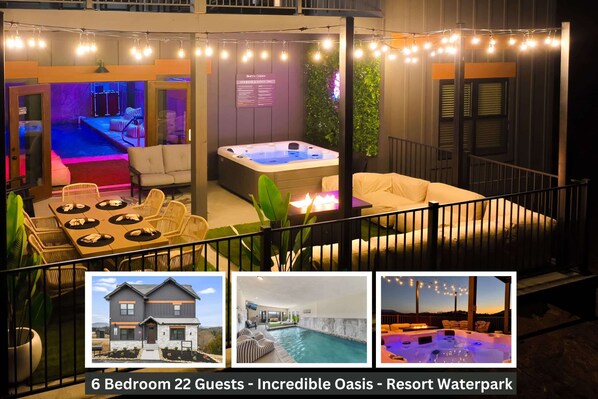 Smith Creek Reserve - The Southern Belle
Private backyard patio oasis with comfy seating, fire table, outdoor dining table, hot tub and additional seating...all with incredible mountain views!