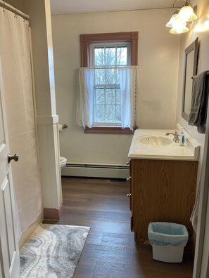 Upstairs bathroom. Tub/shower.