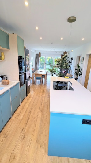 Kitchen and island