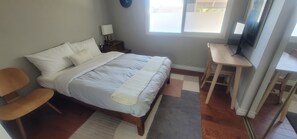 room #2 full size bed, desk and smart TV 