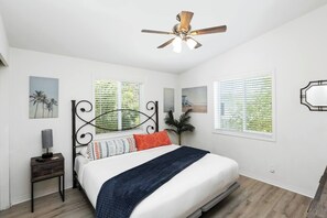 Primary bedroom with king bed.