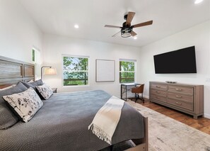 Master King bedroom with workspace