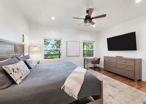 Master King bedroom with workspace
