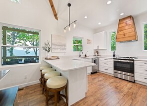 Modern kitchen with island seating